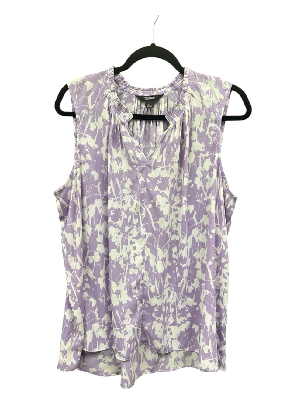 Simply Vera Vera Wang Lavender and White Sleeveless Floral Camisole